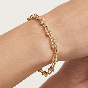 18K GOLD PLATED BEADED BRACELET