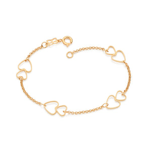 GOLD INTERTWINED HEARTS BRACELET