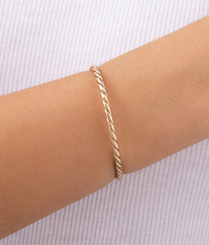 GOLD RUSTIC TWIST CUFF BRACELET
