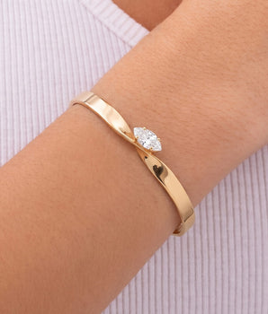 GOLD GOLDEN HORIZON CUFF BRACELET