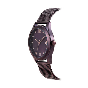 PURPLE BUTTERFLY ANALOG WATCH