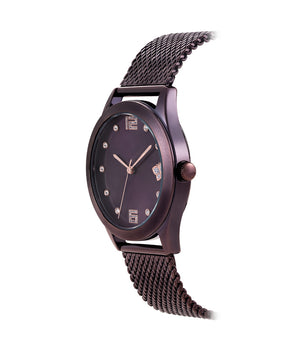 PURPLE BUTTERFLY ANALOG WATCH