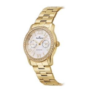 GOLD MULTIFUNCTION SOCIAL ANALOG WATCH