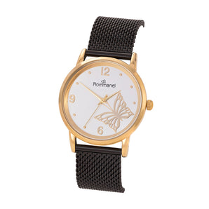 BLACK AND GOLD SOCIAL ANALOG WATCH