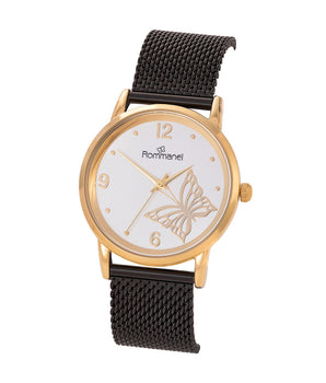 BLACK AND GOLD SOCIAL ANALOG WATCH
