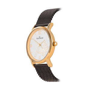 BLACK AND GOLD SOCIAL ANALOG WATCH