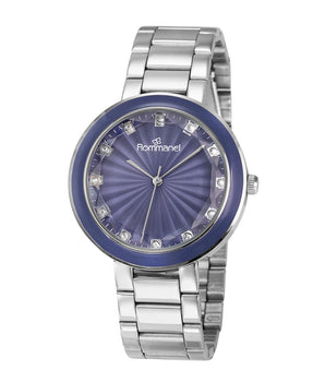 SILVER AND BLUE SOCIAL ANALOG WATCH