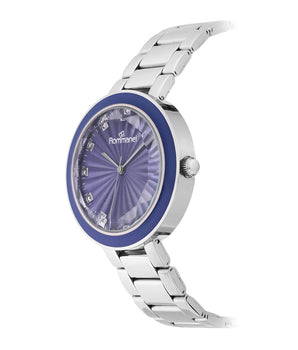 SILVER AND BLUE SOCIAL ANALOG WATCH
