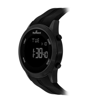BLACK DIGITAL LCD WATCH WITH SILICONE STRAP