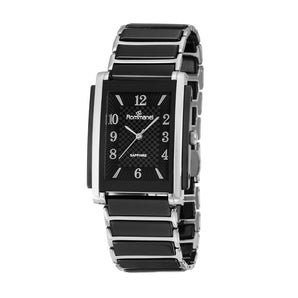 BLACK AND SILVER ANALOG DRESS WATCH
