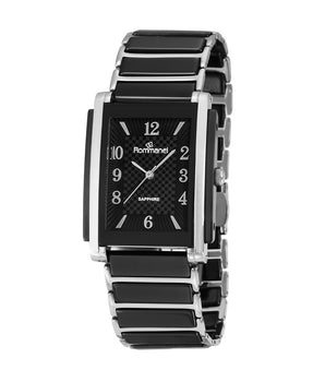 BLACK AND SILVER ANALOG DRESS WATCH