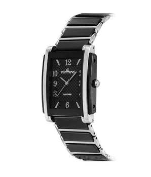 BLACK AND SILVER ANALOG DRESS WATCH