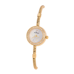 GOLD SOCIAL ANALOG WATCH WITH CRYSTALS