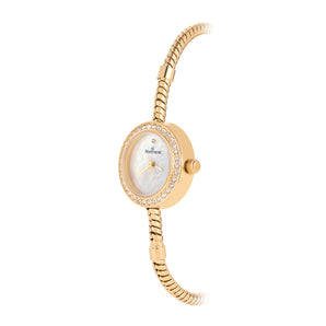 GOLD SOCIAL ANALOG WATCH WITH CRYSTALS