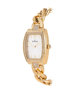 GOLD SOCIAL ANALOG WATCH WITH CRYSTALS