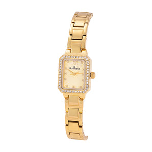 GOLD SOCIAL ANALOG WATCH WITH CRYSTALS