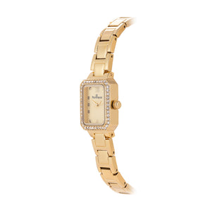 GOLD SOCIAL ANALOG WATCH WITH CRYSTALS