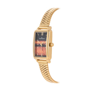 GOLD AMBER ELEGANCE ANALOG WATCH