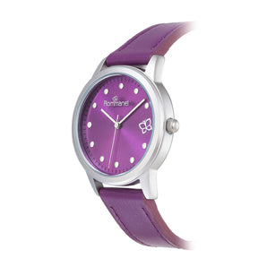 SILVER AND PURPLE ROMMANEL ESSENCE ANALOG WATCH