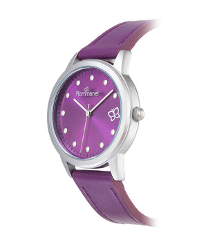 SILVER AND PURPLE ROMMANEL ESSENCE ANALOG WATCH