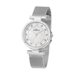 SILVER PEARL ANALOG WATCH