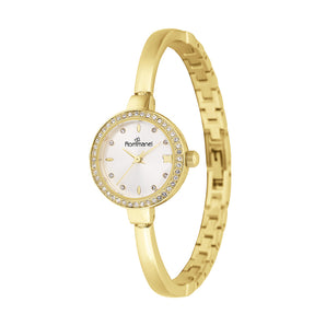 GOLD LIORA CUFF SOCIAL ANALOG WATCH