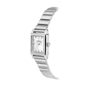 SILVER CRYSTAL SQUARE ANALOG WATCH