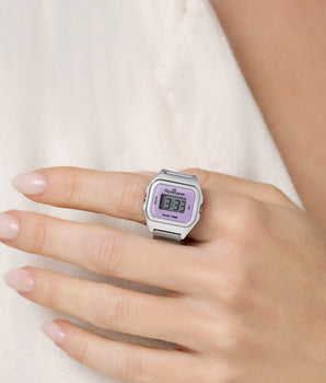 SILVER FUTURE PULSE RING WATCH