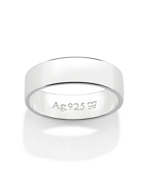 SILVER 925 THICK WEDDING BAND