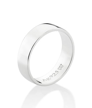 SILVER 925 THICK WEDDING BAND