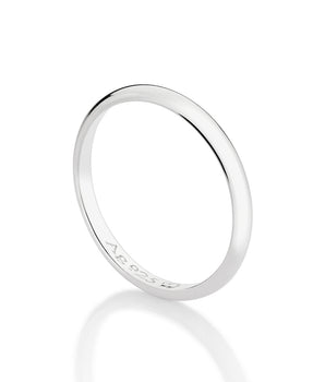 SILVER 925 ROUNDED THIN WEDDING BAND
