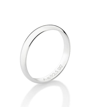 SILVER 925 ROUNDED THICK WEDDING BAND
