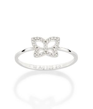SILVER 925 BUTTERFLY SKINNY RING