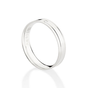 SILVER 925 DOUBLE SHINE WEDDING BAND WITH STONE