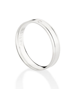 SILVER 925 DOUBLE SHINE WEDDING BAND WITH STONE