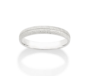 SILVER 925 ROUGH THIN WEDDING BAND