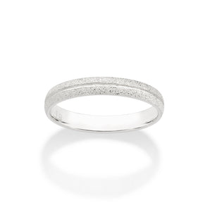 SILVER 925 ROUGH THIN WEDDING BAND