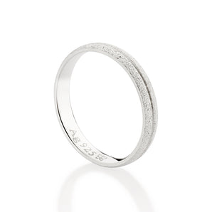 SILVER 925 ROUGH THIN WEDDING BAND