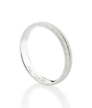SILVER 925 ROUGH THIN WEDDING BAND