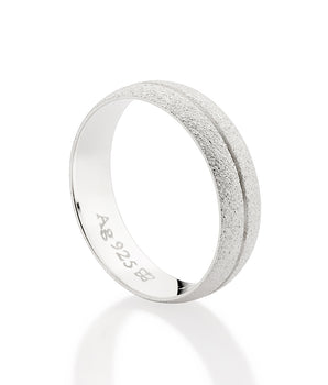 SILVER 925 ROUGH THICK WEDDING BAND