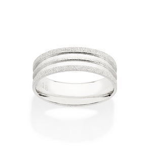 SILVER 925 DOUBLE ROUGH WEDDING BAND