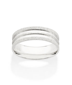 SILVER 925 DOUBLE ROUGH WEDDING BAND