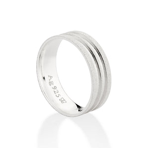 SILVER 925 DOUBLE ROUGH WEDDING BAND