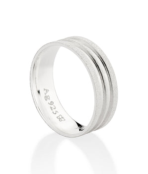 SILVER 925 DOUBLE ROUGH WEDDING BAND