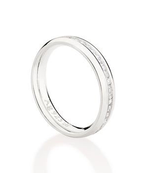 SILVER 925 STUDDED WEDDING BAND