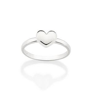 SILVER 925 HEART SKINNY RING