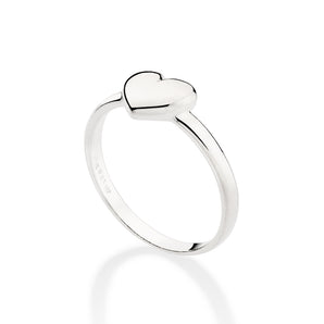 SILVER 925 HEART SKINNY RING