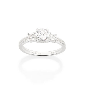 SILVER 925 TRIPLE ENGAGEMENT RING