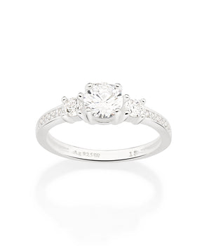 SILVER 925 TRIPLE ENGAGEMENT RING