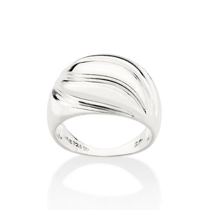 SILVER 925 WAVED MAXI RING
